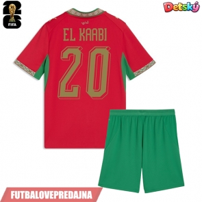 Lacne Dětský Futbalové dres Maroko Ayoub El Kaabi #20 MS 2026 Krátky Rukáv - Domáci (+ trenírky)